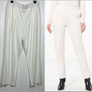 Wynne Layers Ivory Pleated Front High Rise Tapered Leg Pants Size L
